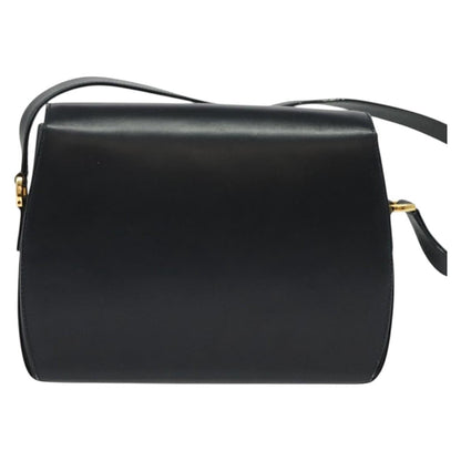 Gucci Vintage Flap Crossbody Bag Leather, NAVY, LEATHER, Shoulder bag