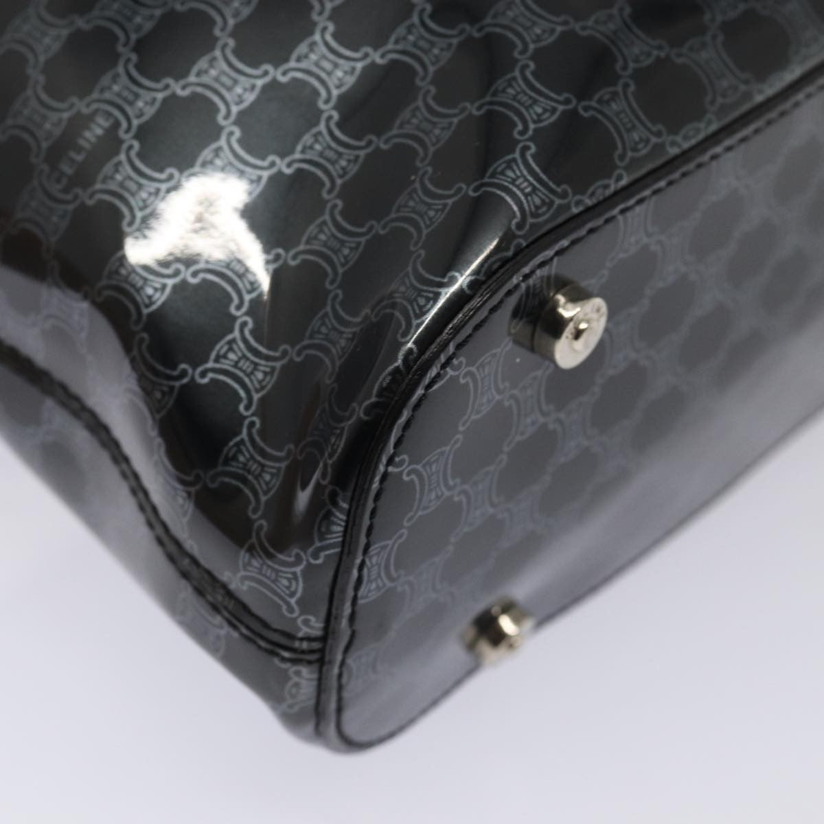 Celine Vintage Macadam Shopper Tote Venyl, BLACK, CANVAS, Tote bag