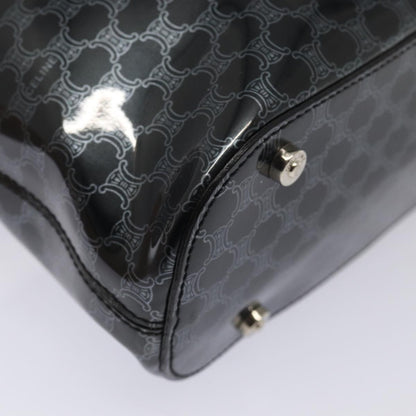 Celine Vintage Macadam Shopper Tote Venyl, BLACK, CANVAS, Tote bag