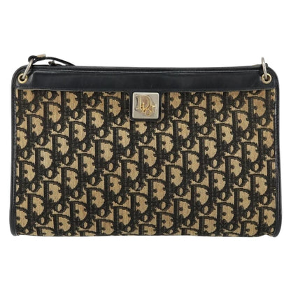 Christian Dior Vintage Trotter Shoulder Bag Canvas, NAVY, CANVAS, Shoulder bag