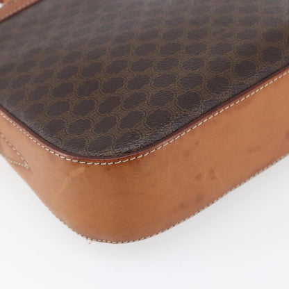 Celine Vintage Macadam Shoulder Bag Canvas and Leather, BROWN, CANVAS, Shoulder bag