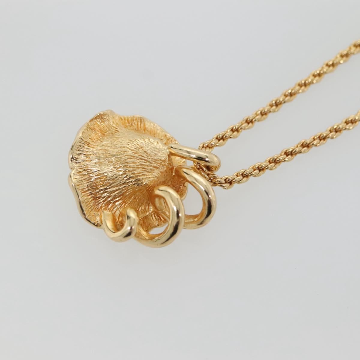 Christian Dior Logo Flower Necklace Metal, GOLD, METAL, Necklace