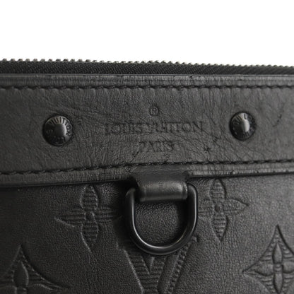 Louis Vuitton Discovery Pochette Monogram Shadow Leather, BLACK, LEATHER, Clutche & pouche