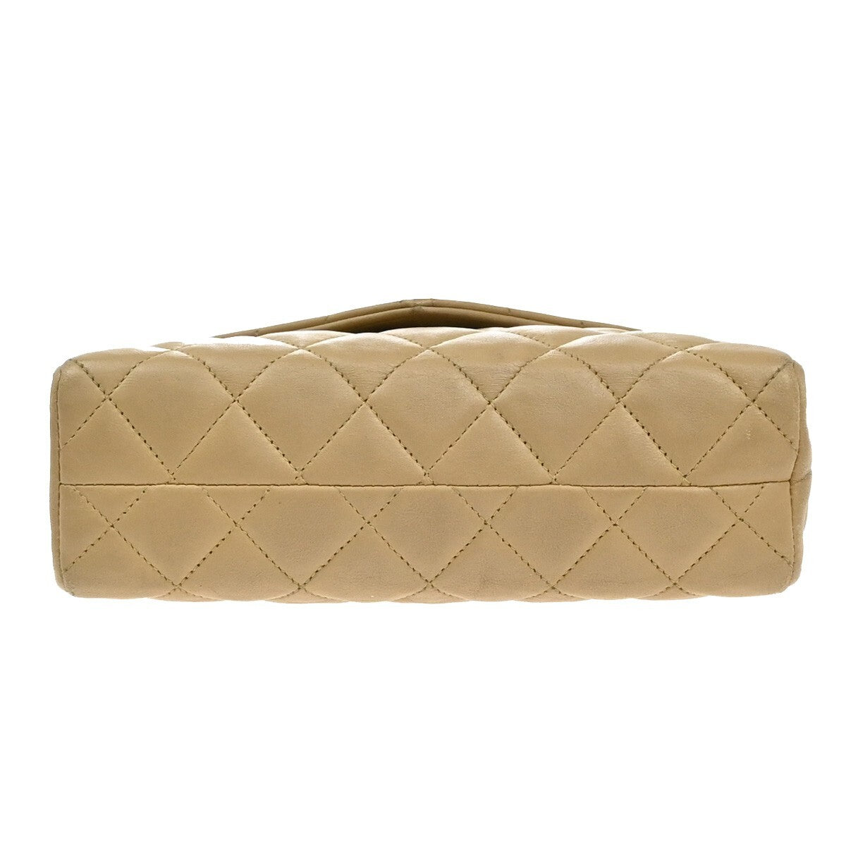 Chanel Vintage Envelope Flap Bag Quilted Lambskin, BEIGE, LEATHER, Clutche & pouche