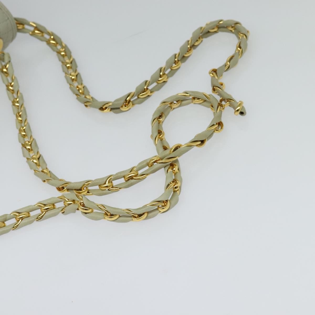 Bally Vintage Chain Shoulder Bag Quilted Leather, BEIGE, LEATHER, Shoulder bag