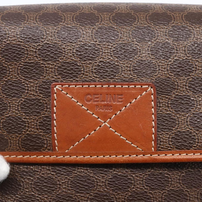 Celine Vintage Macadam Shoulder Bag Canvas and Leather, BROWN, CANVAS, Shoulder bag