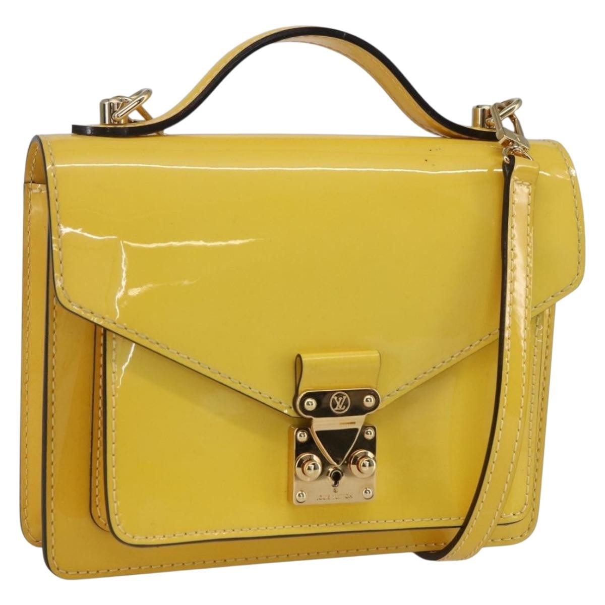 Louis Vuitton Monceau Handbag Vernis, Yellow, Patent Leather, Handbag