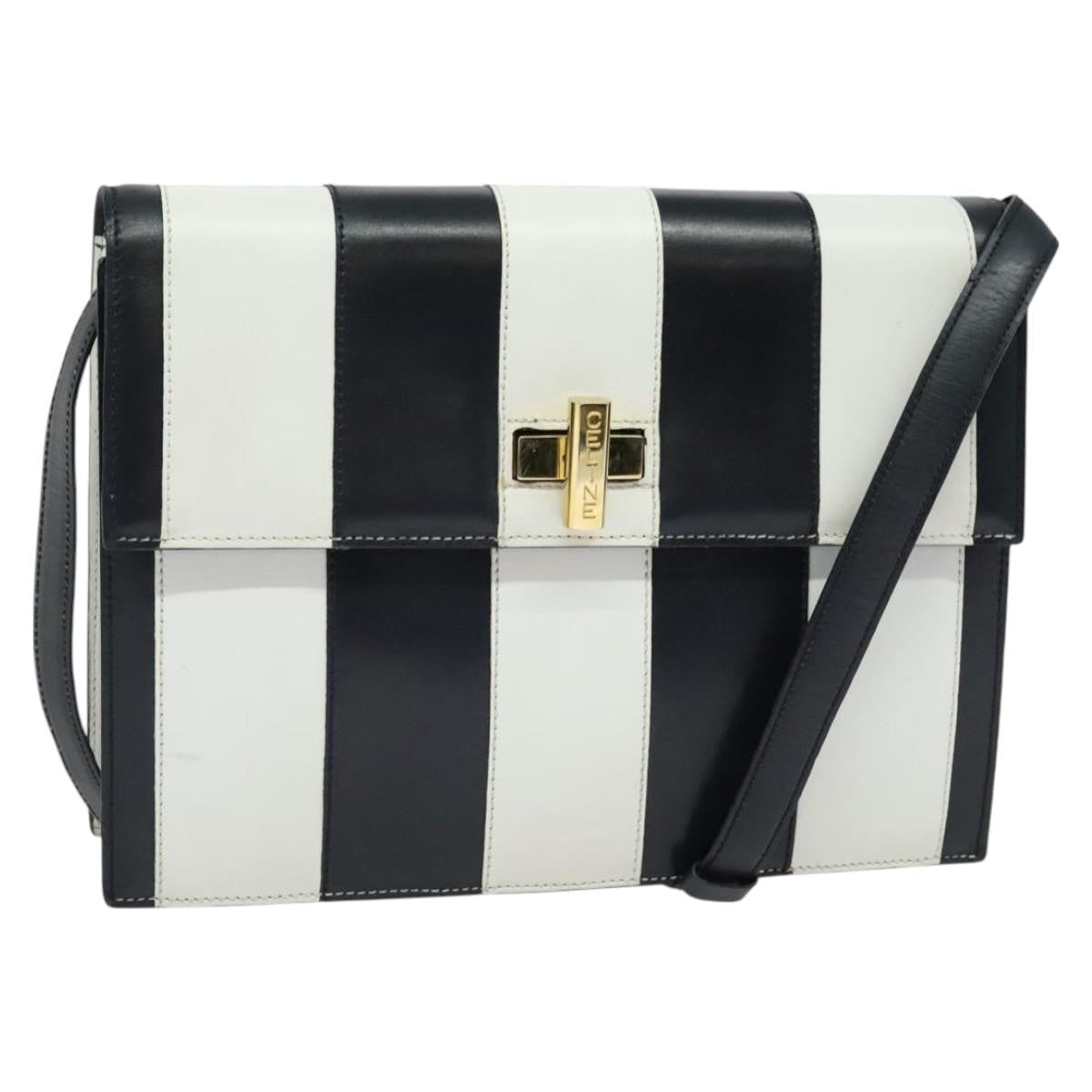 Celine Shoulder Bag Leather, WHITE, LEATHER, Shoulder bag