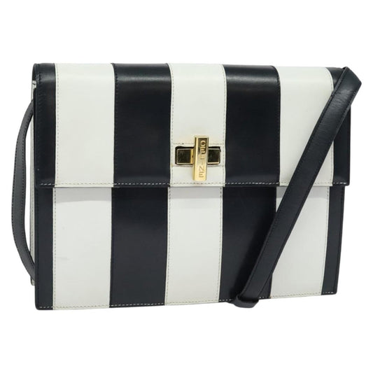 Celine Shoulder Bag Leather, WHITE, LEATHER, Shoulder bag