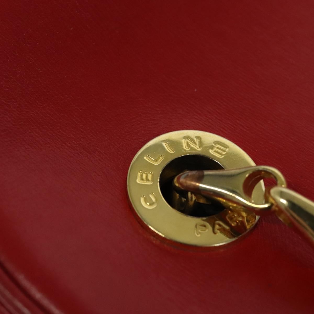 Celine Vanity bag Leather, RED, LEATHER, Shoulder bag