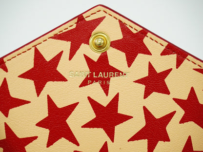 Saint Laurent Star wallet on chain Leather, RED, LEATHER, Wallets