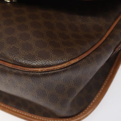 Celine Macadam Shoulder Bag PVC Leather, BROWN, CANVAS, Shoulder bag