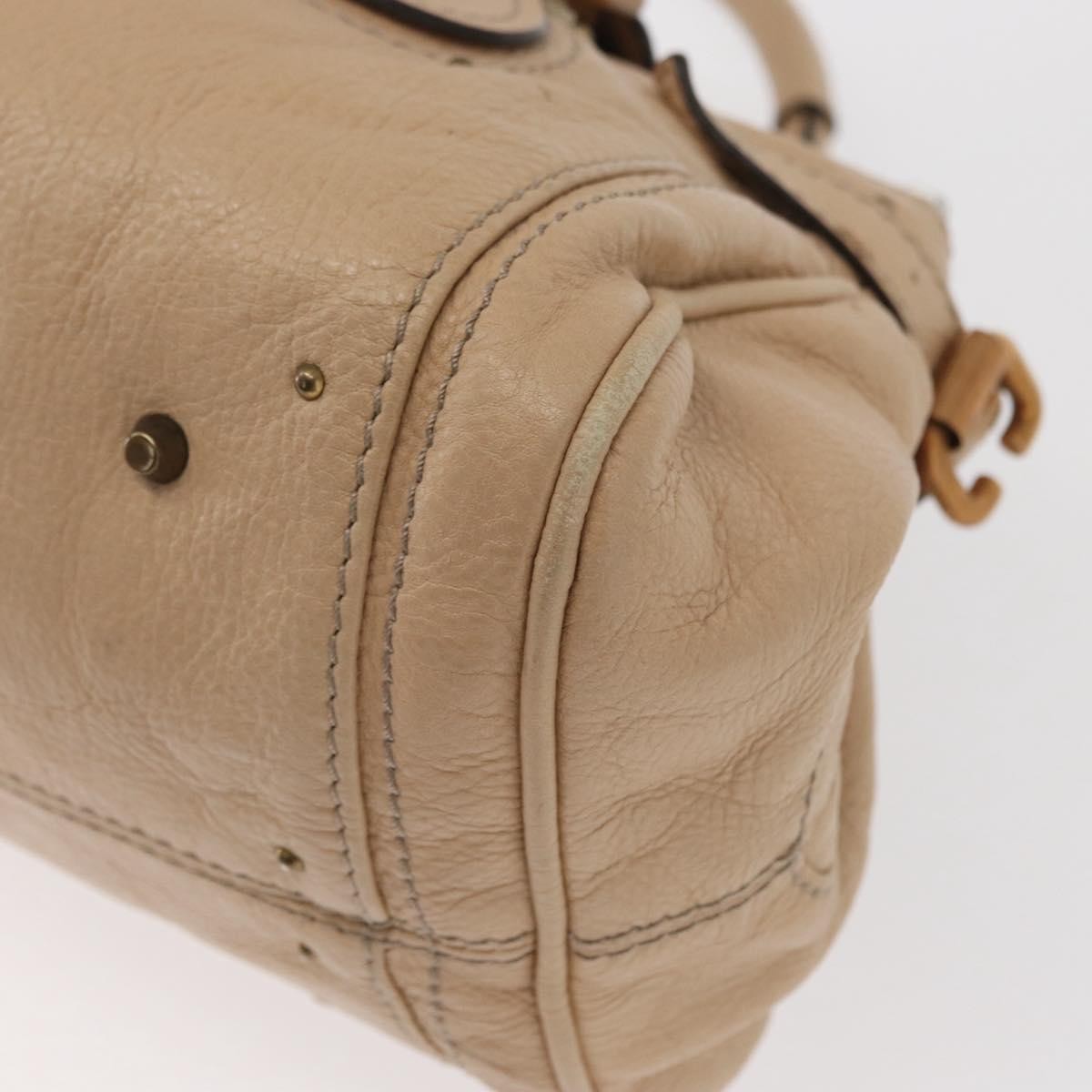 Chloe Paddington Lock Satchel Leather, BEIGE, LEATHER, Handbag