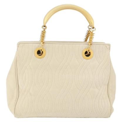 Fendi Wave Stitch Handbag Leather, BEIGE, LEATHER, Handbag