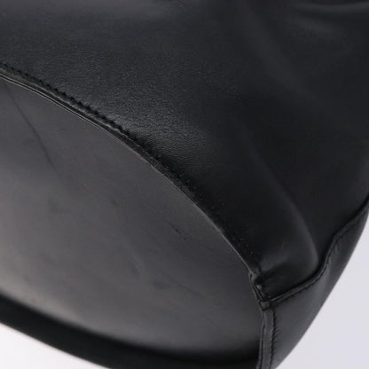 Salvatore Ferragamo Gancini Shoulder Bag Leather, BLACK, LEATHER, Shoulder bag