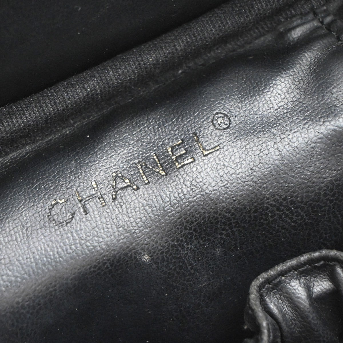 Chanel Vintage Timeless Cosmetic Case Caviar, BLACK, LEATHER, Clutche & pouche