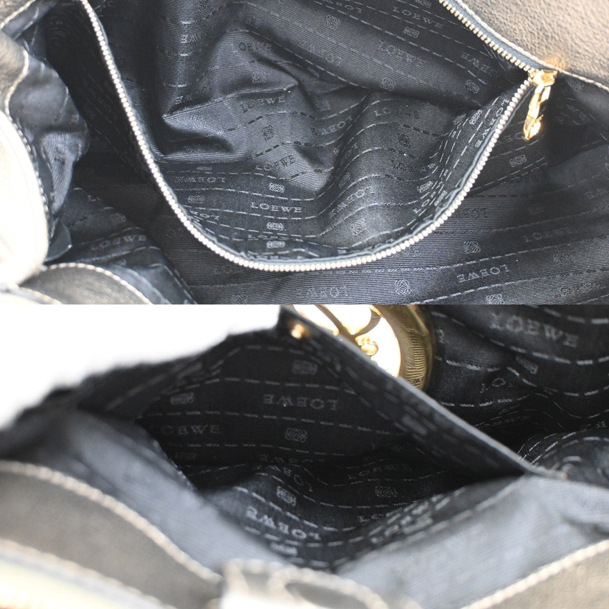 Loewe Anagram Tote Leather, GOLD, LEATHER, Tote bag