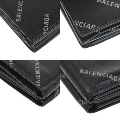 Balenciaga Trifold Wallet Leather, BLACK, LEATHER, Wallets