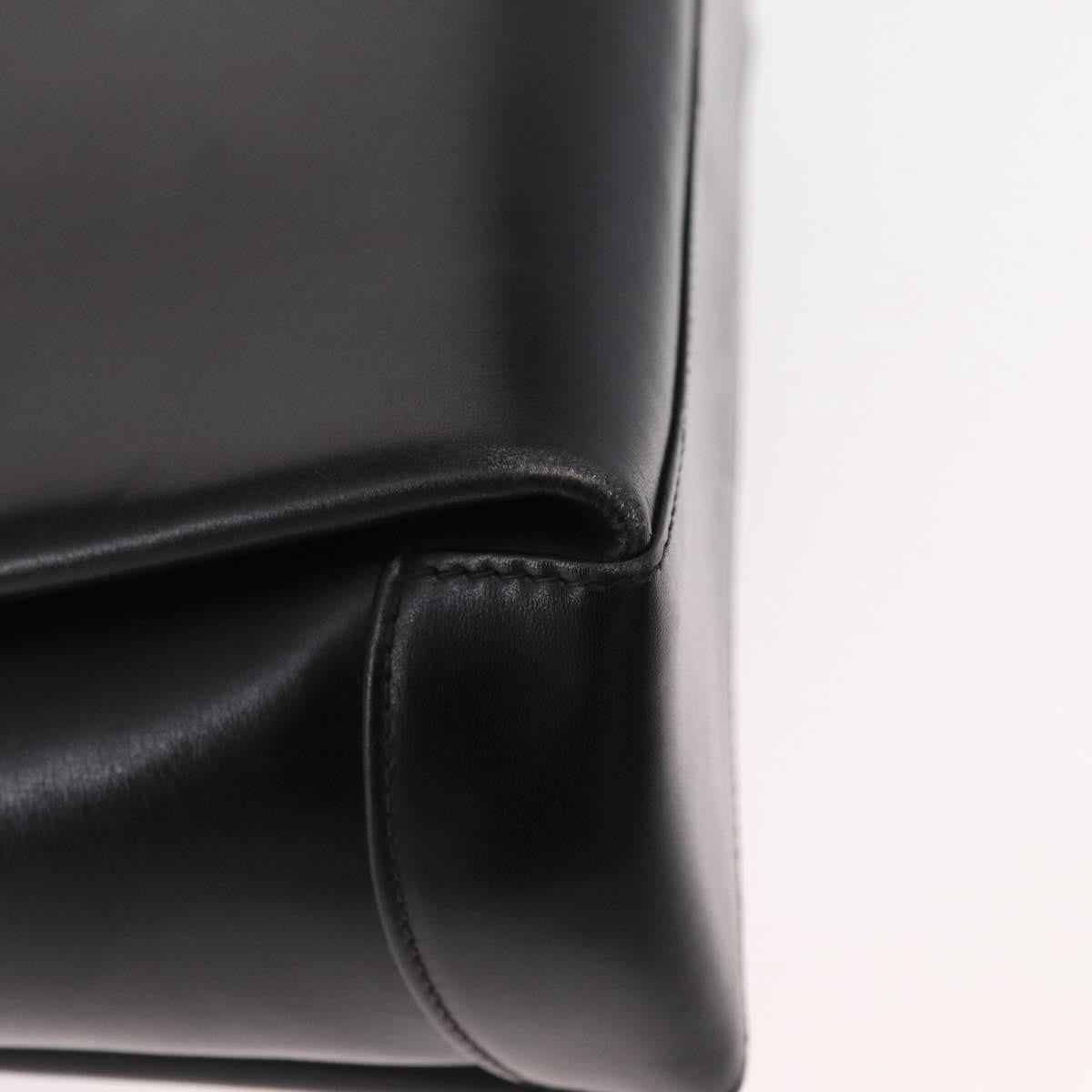 Gucci Vintage Convertible Bamboo Box Crossbody Bag Leather, BLACK, LEATHER, Handbag