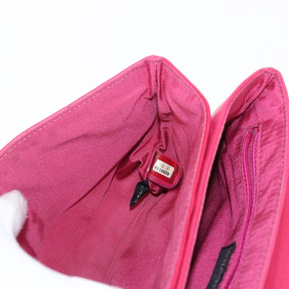 Chanel Chocolate Bar CC Clutch Quilted Leather, PINK, LEATHER, Clutche & pouche