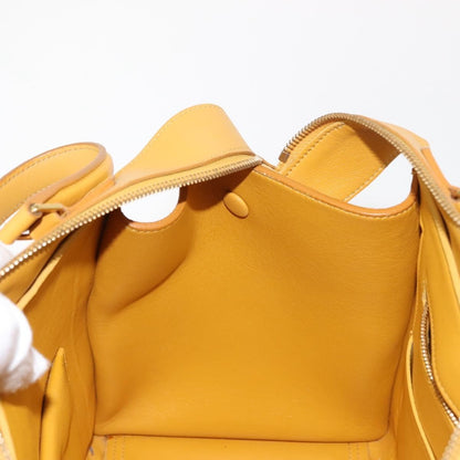 Celine Ring Bag Leather, YELLOW, LEATHER, Tote bag