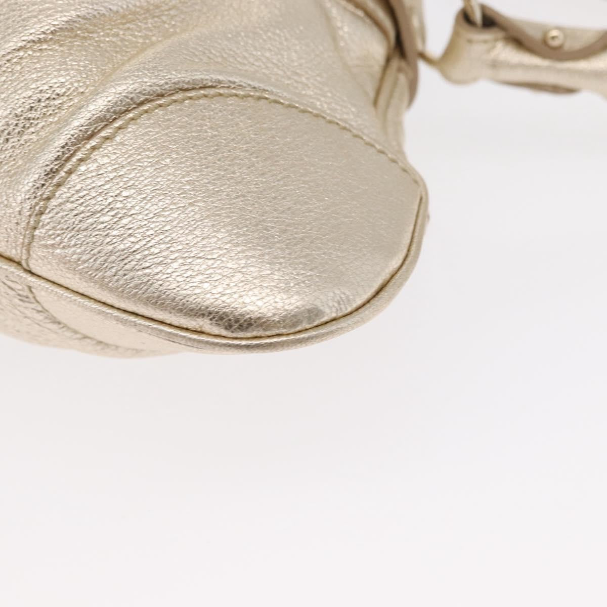 Salvatore Ferragamo Gancini Shoulder Bag Leather, GOLD, LEATHER, Shoulder bag