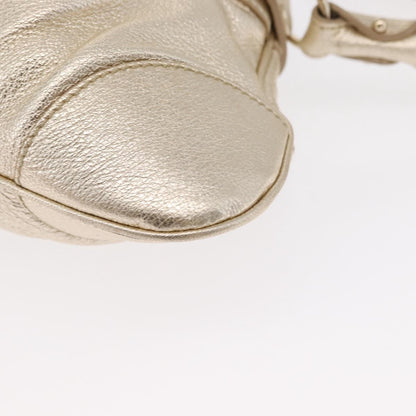 Salvatore Ferragamo Gancini Shoulder Bag Leather, GOLD, LEATHER, Shoulder bag