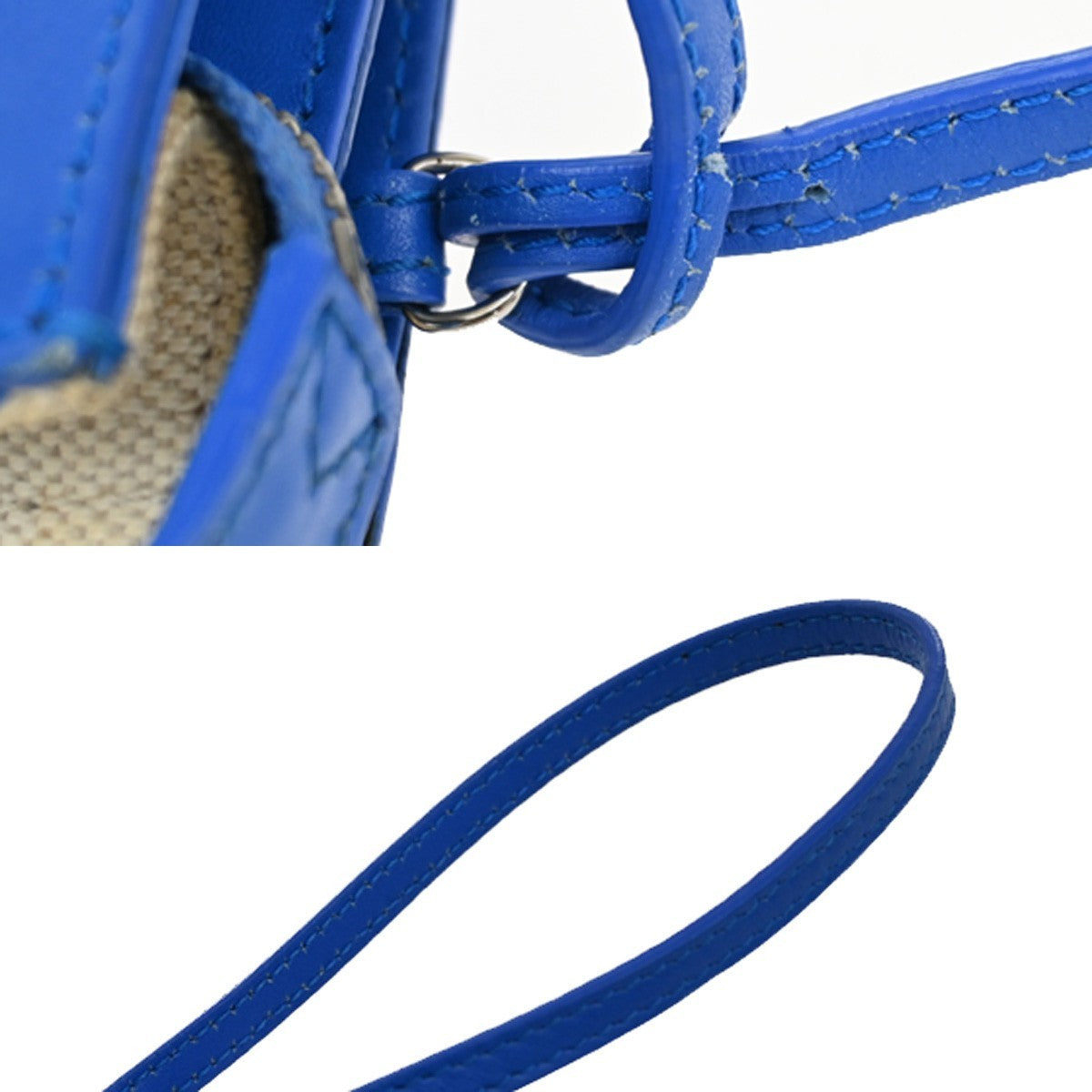 Balenciaga Navy Pochette Canvas and Leather, BEIGE, CANVAS, Clutche & pouche