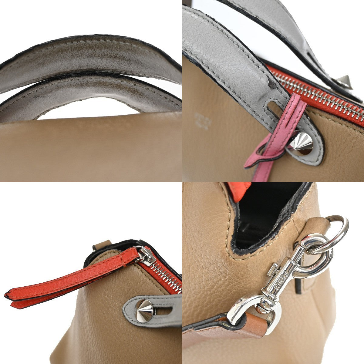 Fendi By The Way Satchel Leather, BEIGE, LEATHER, Handbag