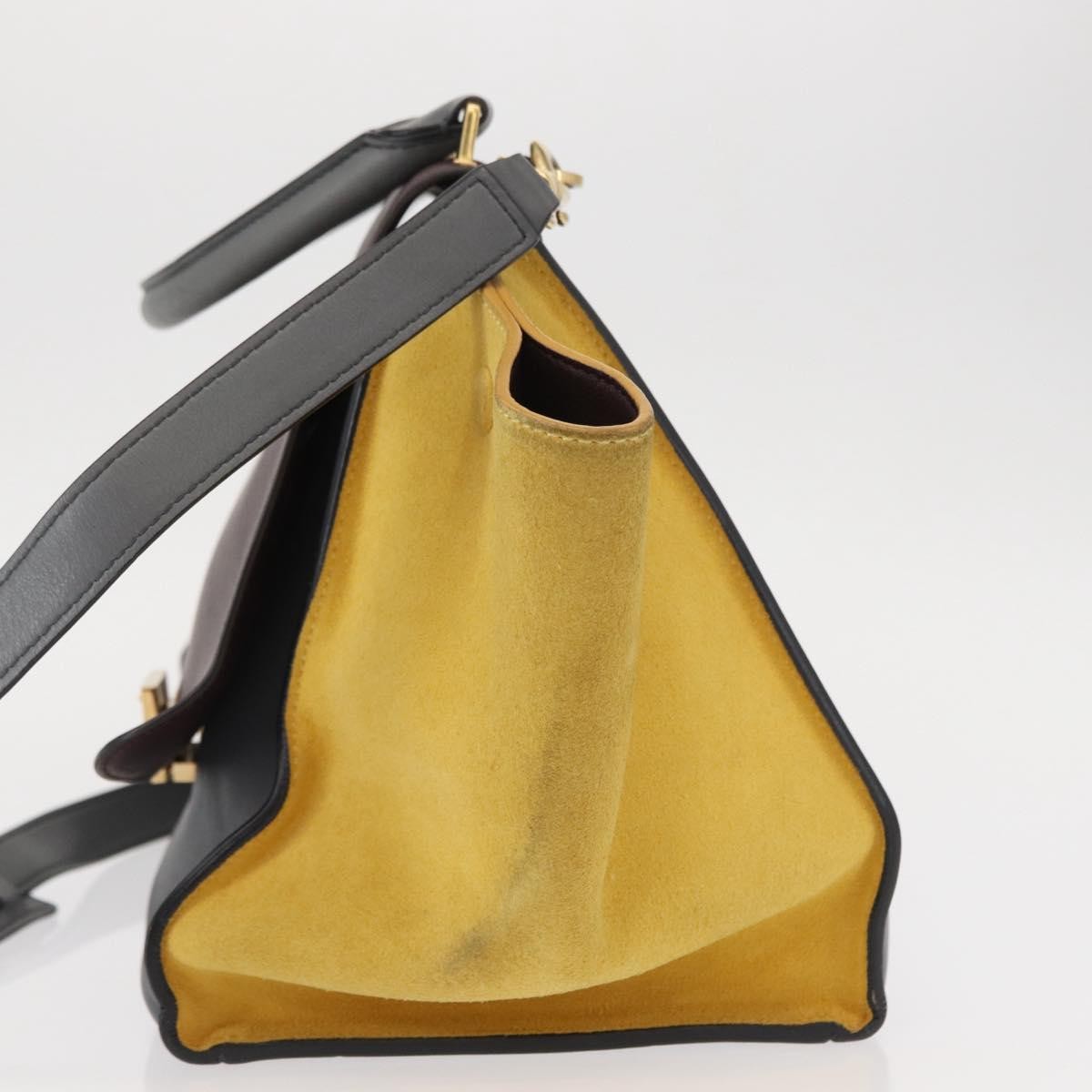 Celine Tricolor Trapeze Bag Leather, GRAY, LEATHER, Handbag