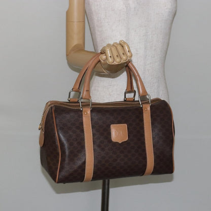 Celine Macadam Handbag Macadam with leather, BROWN, CANVAS, Handbag