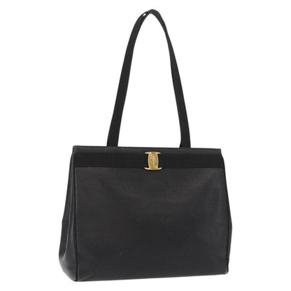 Salvatore Ferragamo Vala tote Leather, BLACK, LEATHER, Tote bag