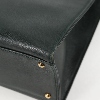 Chanel Vintage CC Lock Pocket Chain Tote Caviar, GREEN, LEATHER, Handbag