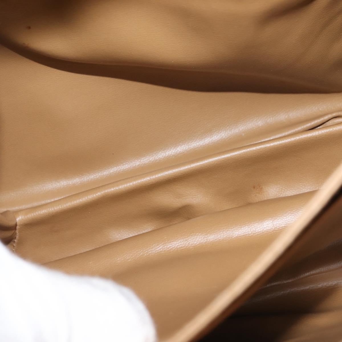 Celine Vintage Macadam Shoulder Bag Canvas and Leather, BEIGE, CANVAS, Shoulder bag