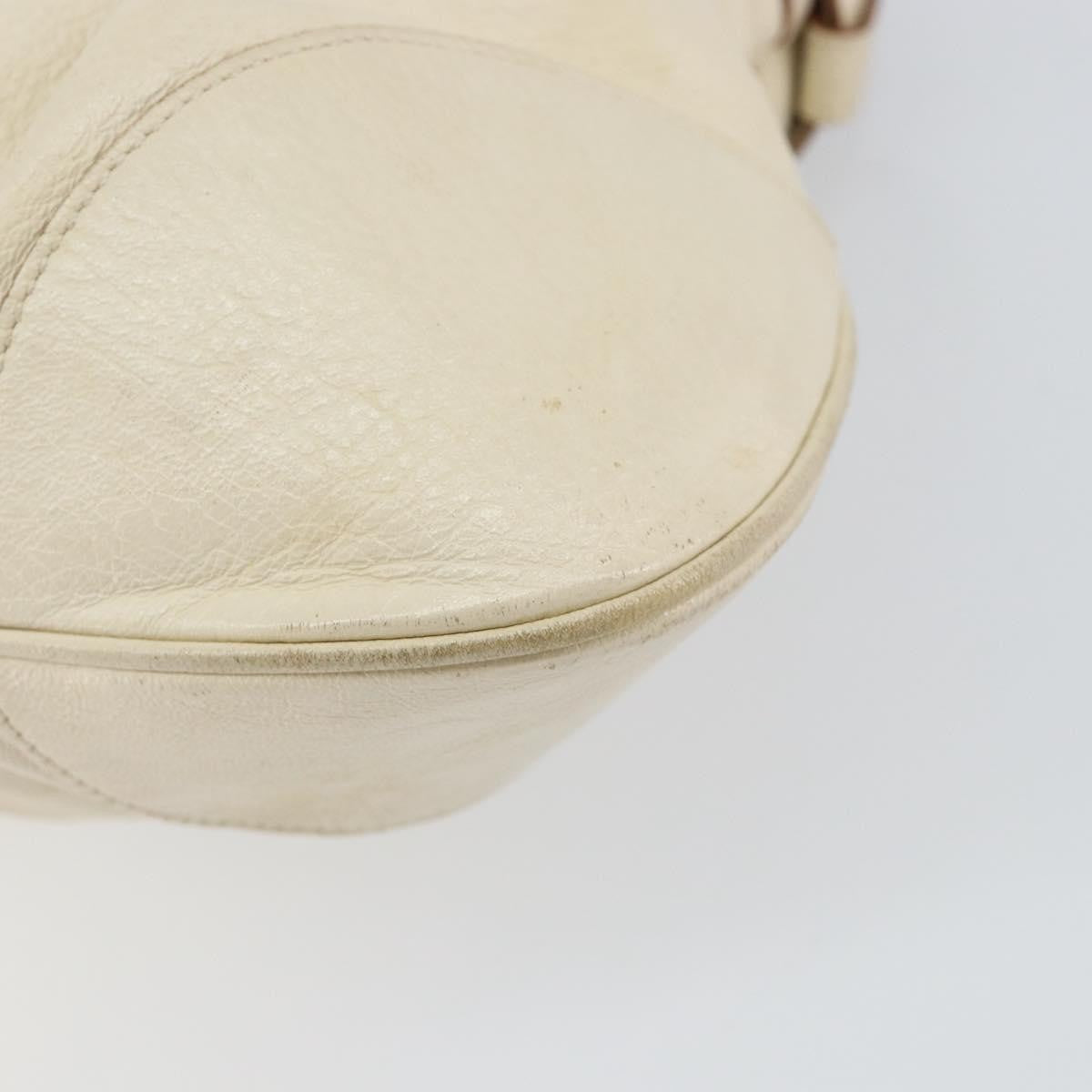 Salvatore Ferragamo Gancini handbag Leather, WHITE, LEATHER, Handbag