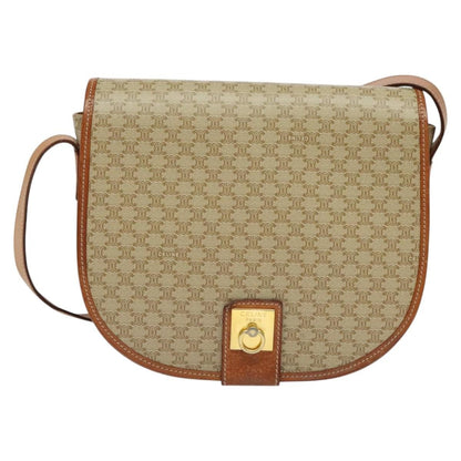 Celine Macadam Shoulder Bag PVC Leather, BEIGE, CANVAS, Shoulder bag