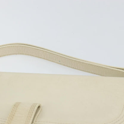 Saint Laurent Vintage Shoulder Bag Leather, WHITE, LEATHER, Shoulder bag