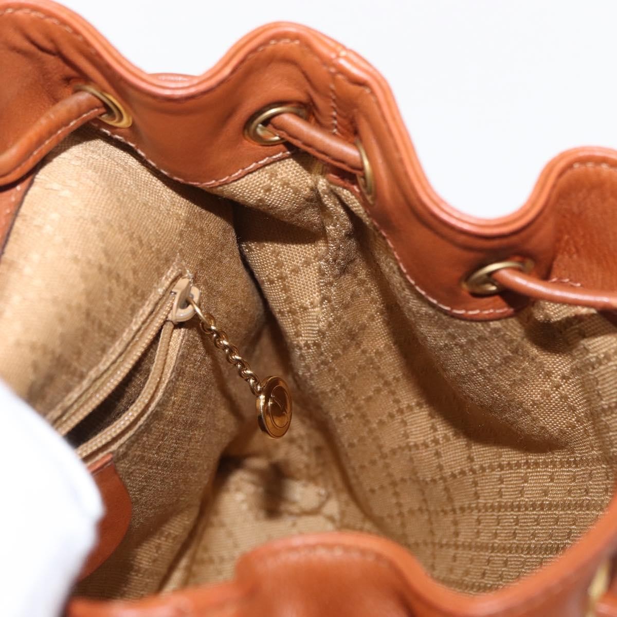 Gucci Vintage Bamboo Backpack Leather, BROWN, LEATHER, Backpack