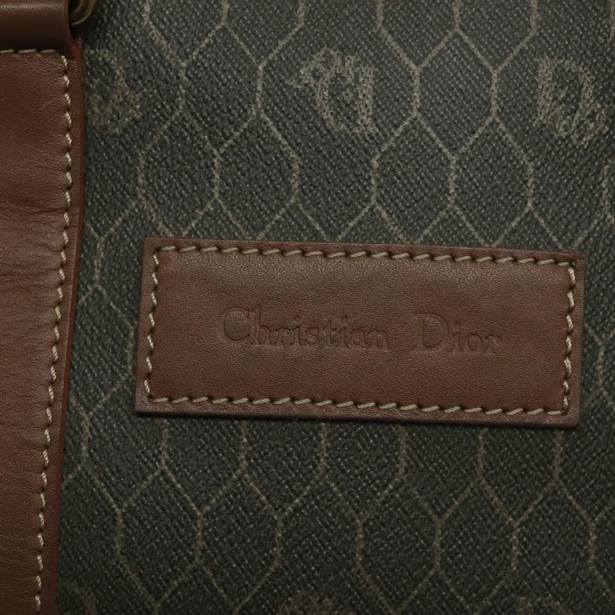 Christian Dior Vintage Honeycomb Handbag Canvas Leather, BLACK, CANVAS, Handbag