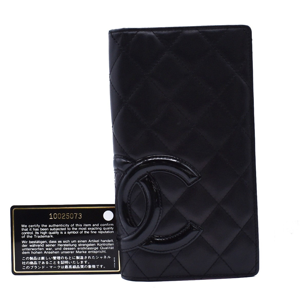 Chanel Cambon Bifold Wallet Quilted Lambskin, BLACK, LEATHER, Wallets