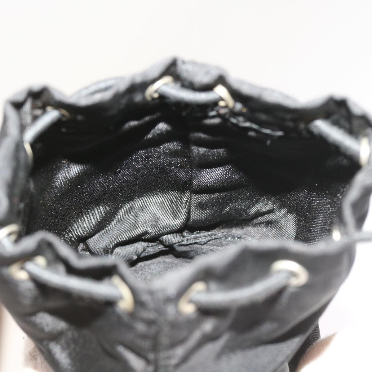 Prada Drawstring Crossbody Pouch Tessuto, BLACK, NYLON, Clutche & pouche