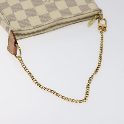 Louis Vuitton Pochette Accessoires Damier, WHITE, CANVAS, Clutche & pouche