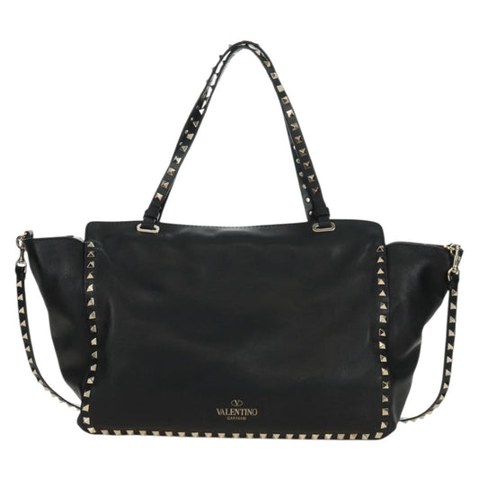 Valentino Garavani Rockstud Tote Soft Leather, BLACK, LEATHER, Tote bag