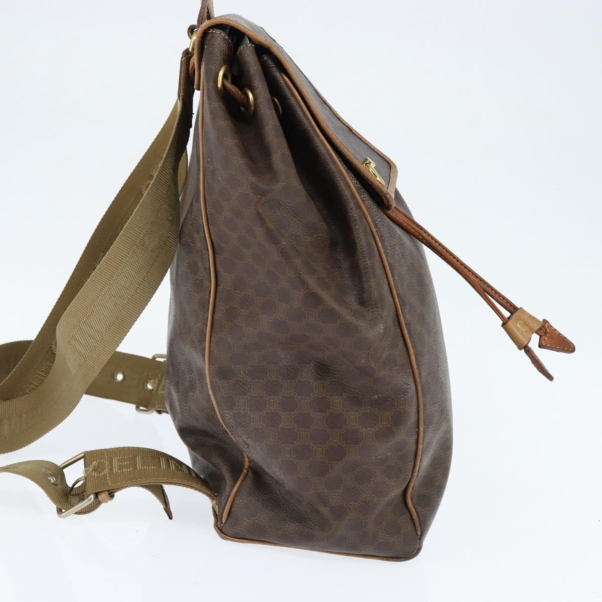 Celine Vintage Backpack Macadam Canvas, BROWN, CANVAS, Backpack