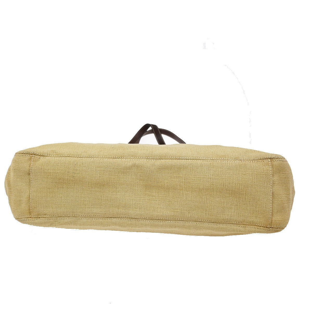 Chanel Vintage CC Tote Canvas with Leather, BEIGE, CANVAS, Tote bag