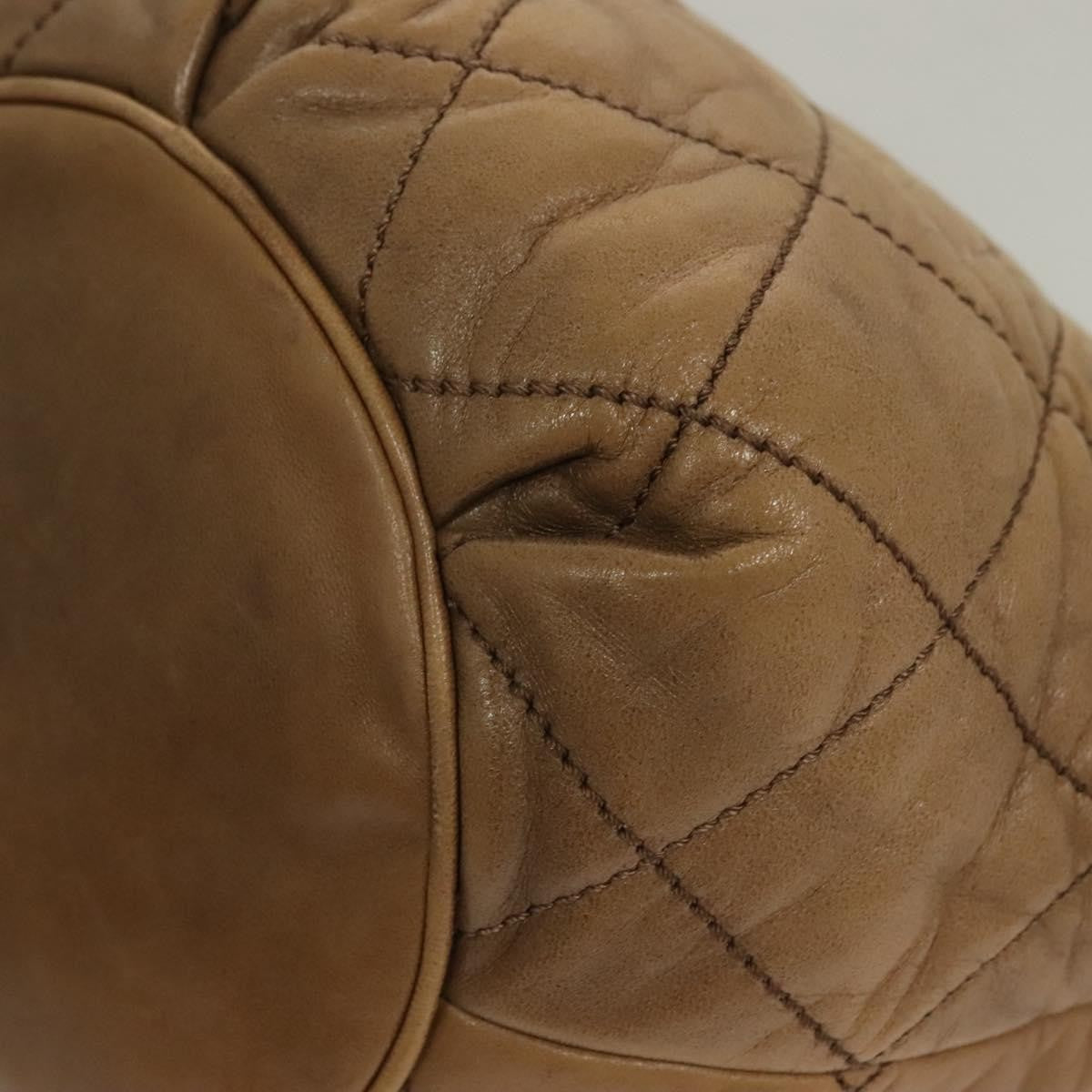 Chanel Vintage Wild Stitch Zip Shoulder Bag Quilted Lambskin, BROWN, LEATHER, Shoulder bag