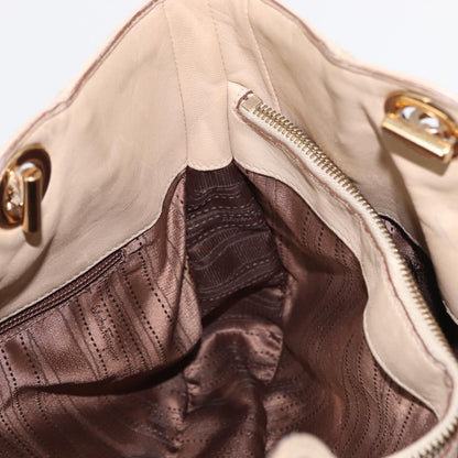 Salvatore Ferragamo Betulla Chain Tote Leather, BEIGE, LEATHER, Tote bag