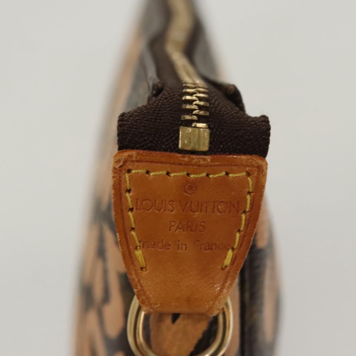 Louis Vuitton Pochette Accessoires Limited Edition Monogram Graffiti, ORANGE, CANVAS, Clutche & pouche