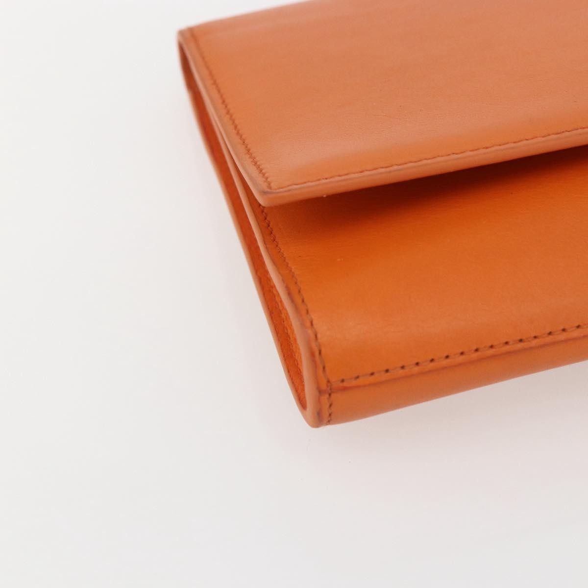 Saint Laurent Chyc Clutch Leather, ORANGE, LEATHER, Clutche & pouche