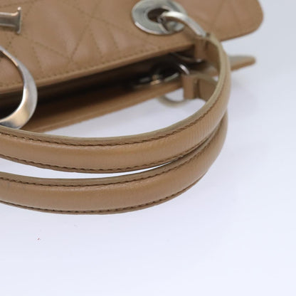 Christian Dior Lady Dior Soft Zip Tote Cannage Stitch Leather, BEIGE, LEATHER, Tote bag